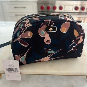 Kate Spade Black and Multi  Floral  Cosmetic Bag
